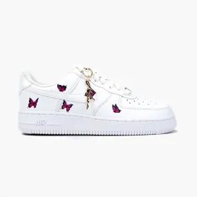 AIR Force 1 Custom Sneaker Schmetterling Butterfly Pink klein