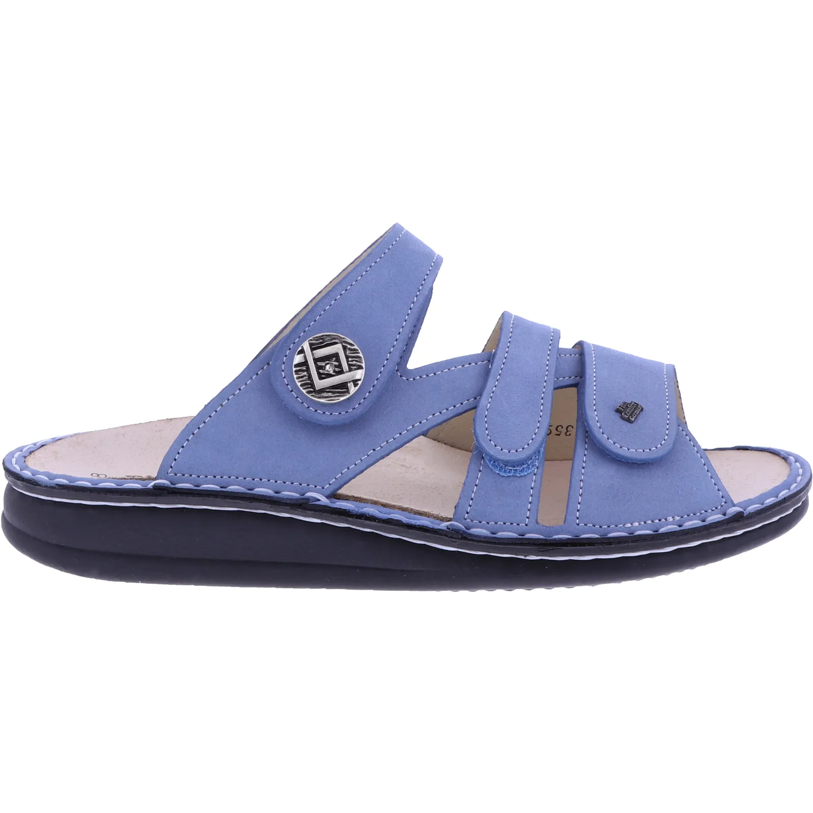 Finn Comfort / Agueda / Hellblau Nubuk / Wechselfußbett / 01538-007241 / Damen Pantoletten