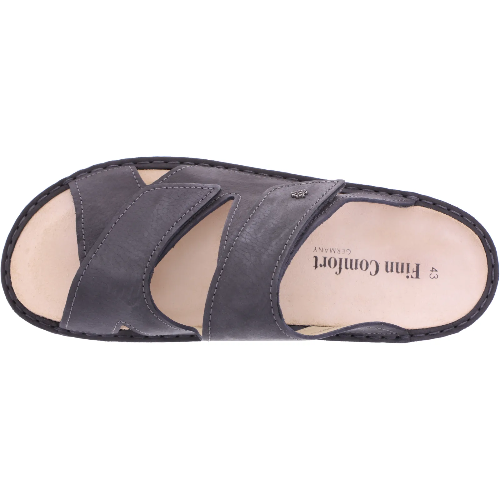 Finn Comfort / Danzig Soft / Grey Nubuk / Wechselfußbett / Art: 81529-737218 / Herren Pantoletten