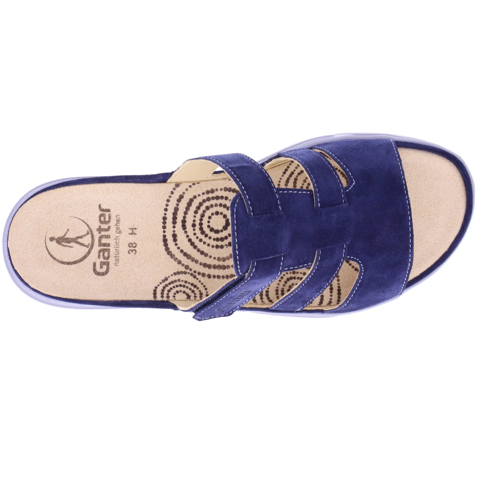 Ganter / Halina / Navy Velours / Wechselfußbett / Weite: H / Art: 3-200432-3100 / Damen Pantoletten