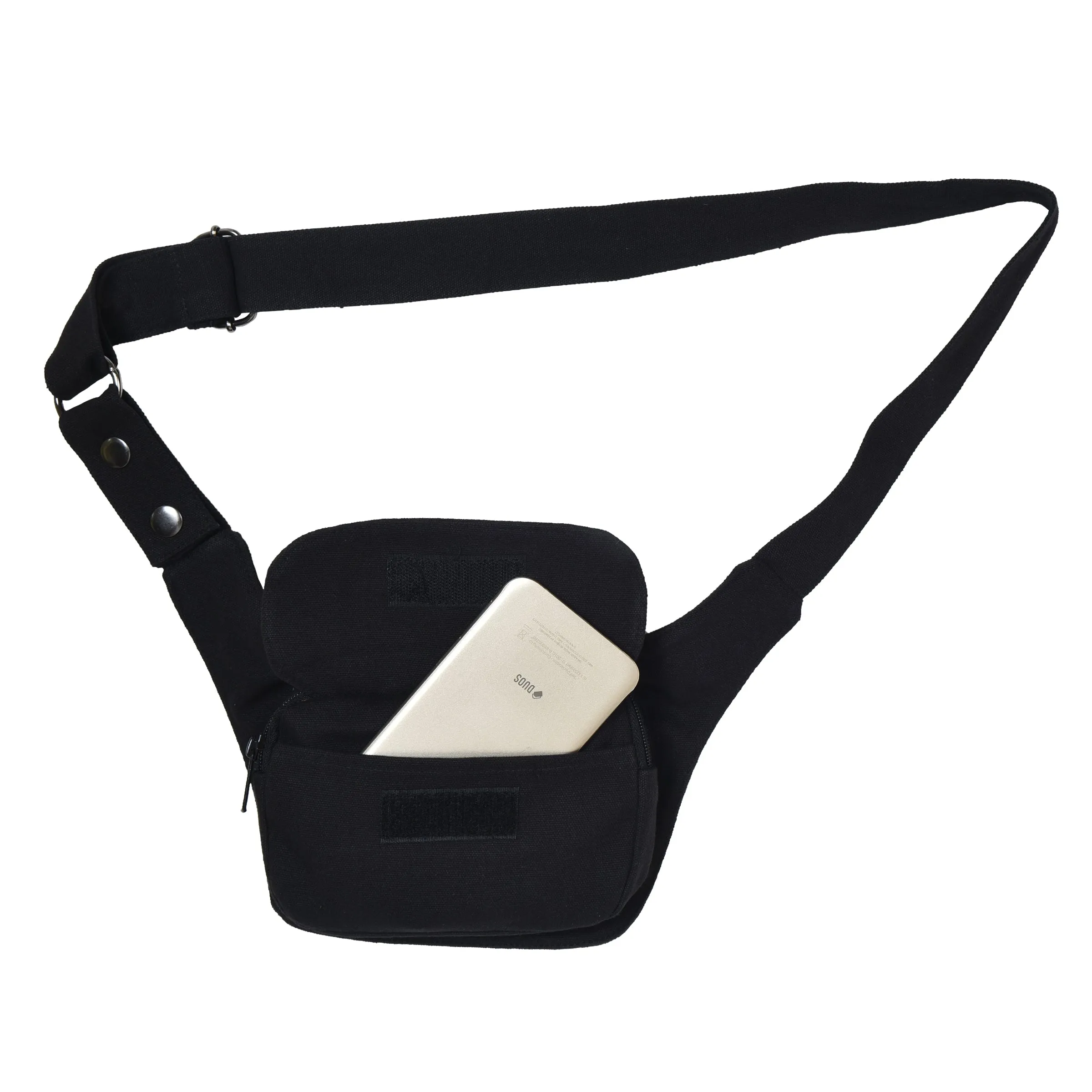 Gassi-Tasche Gürteltasche Stoff-Canvas Schwarz - Mainz 7703
