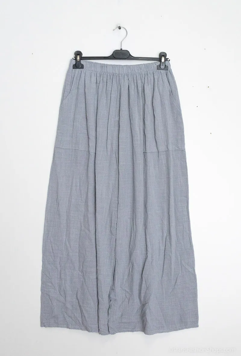 Gerade geschnittene Baumwollhose mit Tasche
