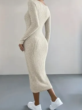 lange Kleid mit V-Ausschnitt und Streifen | Camille