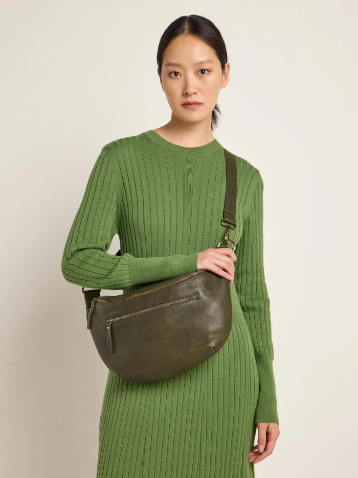 Lanius x O my bag Damen Umhängetasche Drew Maxi dark olive